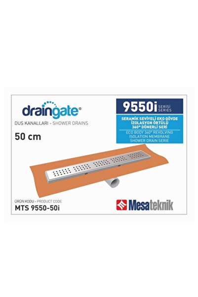 Boheme Mesa Teknik Seramik Seviyeli Dönerli İzolasyon Örtülü Duş Kanalı 50 cm