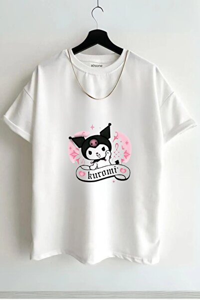 Massgai Unisex Kuromi dizajn Štampano Oversize kroj kratki rukav 100% pamuk T...