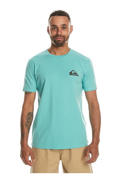 Quiksilver Men's Blue Printed T-Shirt - O Neck, Standard Fit Eqyzt07657_Mw Mini Logo Ss