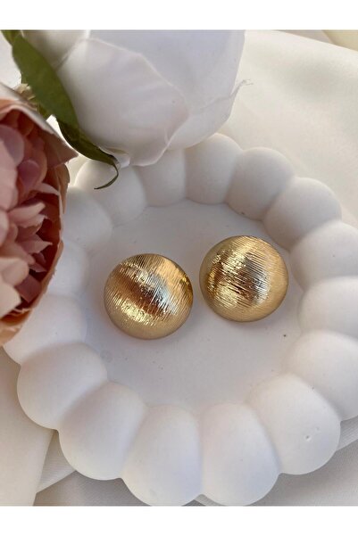 İREM YILDIZ Vintage Gold Oval Kadın Küpe