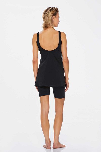 LAPIENO Large Size Solid Color Tankini Swimsuit