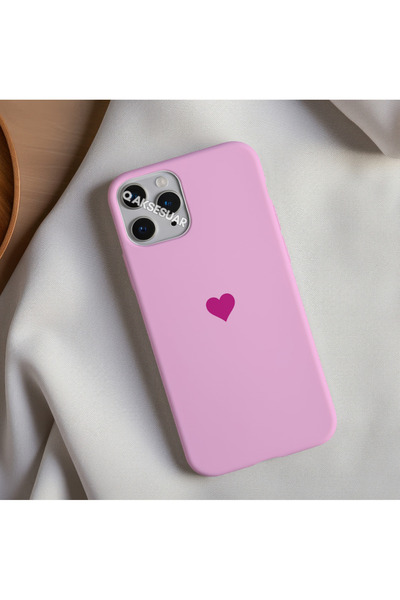 Q Aksesuar İphone 11 Pro Max Uyumlu Içi Kadife Kalp Telefon Kılıfı