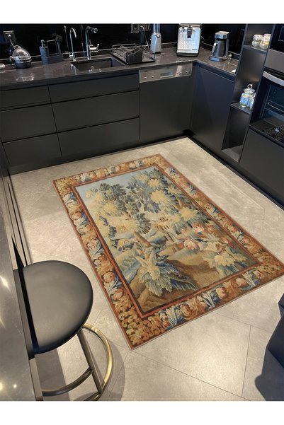 Rugs Modern Halı Covor modern țesut, cu model geometric de pădure încadrat, m...