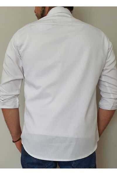 Futi YXC Slim Fit Slim Fit Men's Denim Shirt White