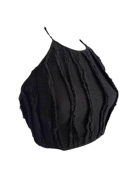 Mrmemo Muslin Crop, Neck Tied Muslin Bustier