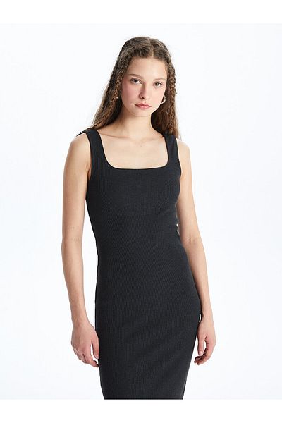 LC Waikiki Women's Square Collar Straight Dress