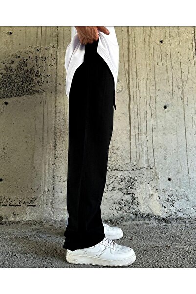 THE WHITE Men's Black Plus Size Tracksuit Bottom
