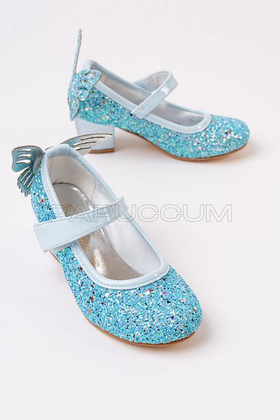 p papuccum ortopedi çocuk ayakkabıları Pantofi de seară cu toc pentru fete cu model fluture albastru