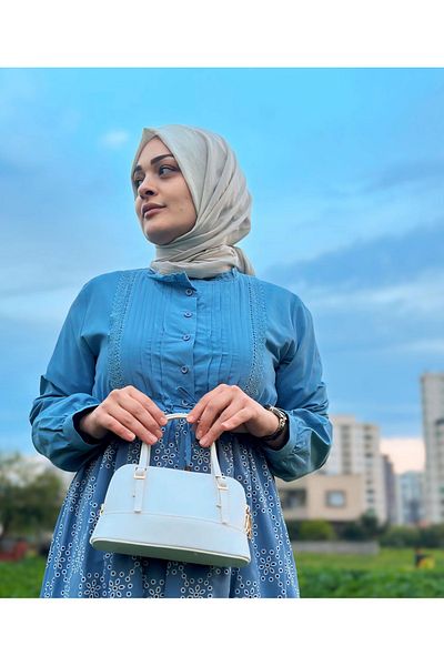 Zübeyde Sayın Rochie lungă oversize din in