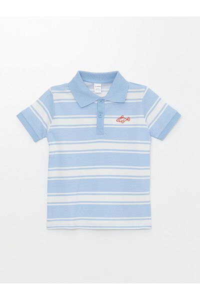 LC Waikiki Polo Neck Short Sleeve Striped Baby Boy T-Shirt