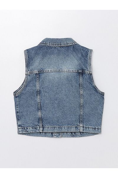 LC Waikiki Vestă de jeans pentru femei cu guler de cămașă