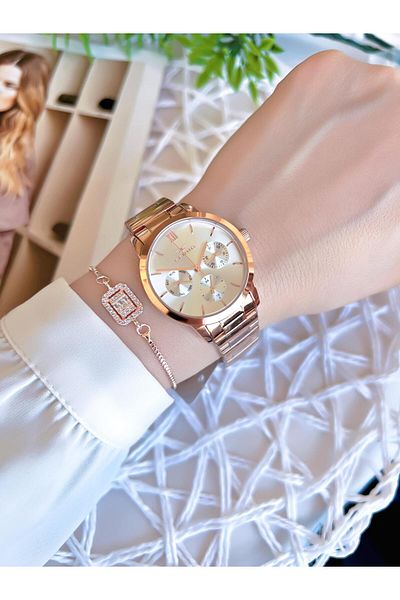 FERRO Inner Functions Active Rose/Gold Color Anti-Tarnish Anti-Color 3 Atm Women's Wristwatch EFL21078C