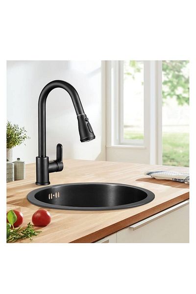 Boheme Fleko Black Spiral Sink Faucet