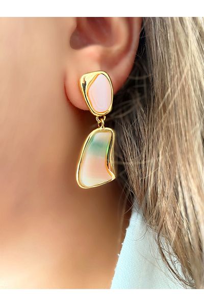 TAKİŞKO Stone Detailed Dangle Earrings - SEDEF
