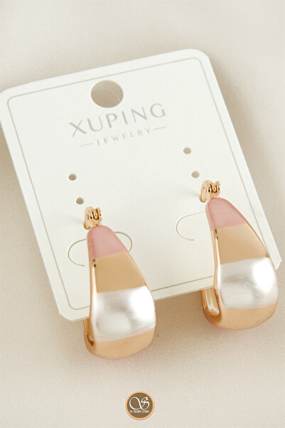 XUPING JEWELRY Hoop Huggie Oval Bombeli Halka Kadın Çelik Küpe