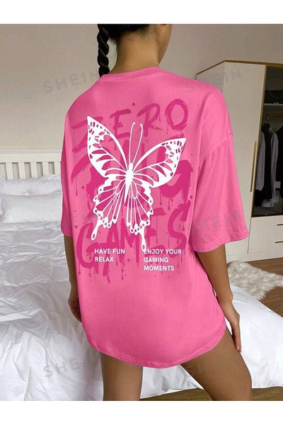 wicromed Παιχνίδια Μπλουζάκι Unisex Oversize με στάμπα πεταλούδας
