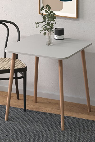 Monte Sehpa Kare 70×70 Ağaç Ayaklı Masa Mutfak Masası Çalışma Masası Bilgisayar Masası