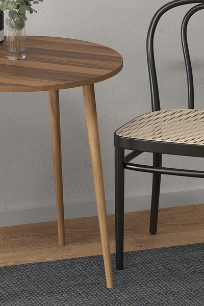 Monte Sehpa Yuvarlak 70×70 Ağaç Ayaklı Masa Mutfak Masası Çalışma Masası Bilgisayar Masası