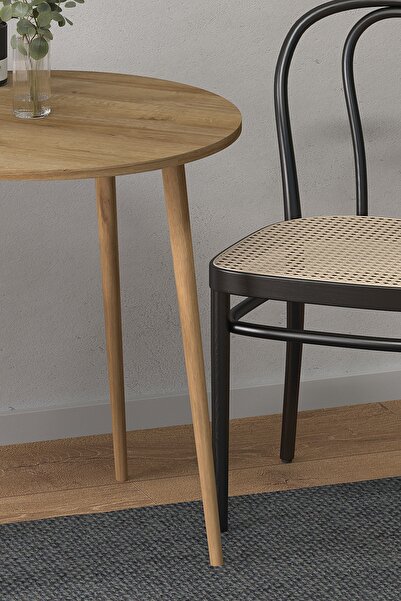 Monte Sehpa Yuvarlak 70×70 Ağaç Ayaklı Masa Mutfak Masası Çalışma Masası Bilgisayar Masası