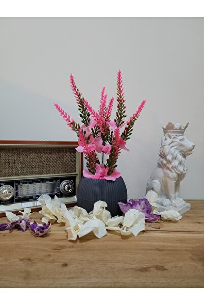 La bella bazar Planta artificială de lavandă garnitură într-un mini ghiveci de 20 cm, floare decorativă de masă pentru baie, bucătărie, 20 cm