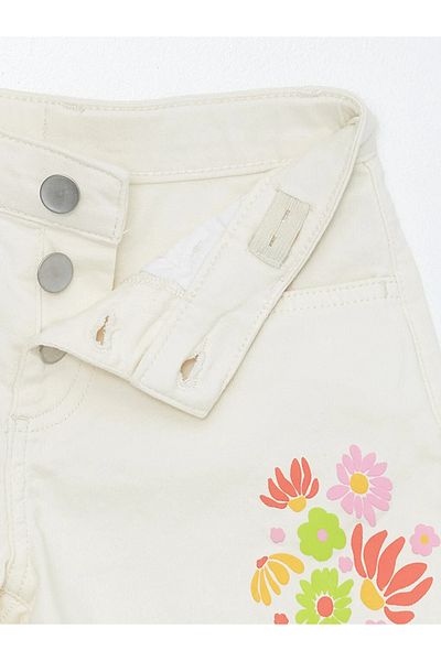 LC Waikiki LCW Παιδικά σορτς με λουλούδια Gabardine για κορίτσια