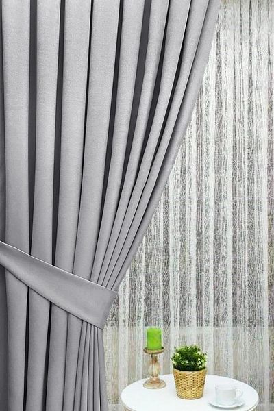 BD beyaz dokuma High Quality Single Wing Light Gray Velvet Curtain