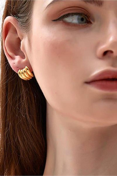 By Zeyna Aksesuar Women's Special Design 1.5 cm Earrings