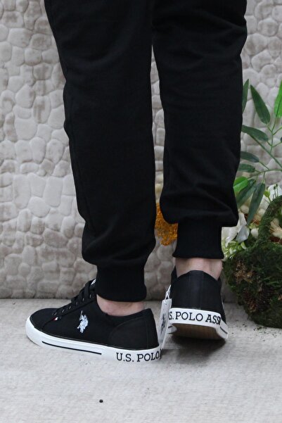 U.S. Polo Assn. U.S. Polo Assn. Teo Tex Siyah Orijinal Ürün Sneaker Keten Erkek Ayakkabı
