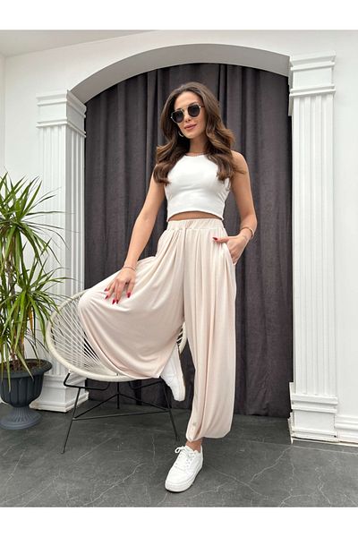 Elif Özbey Butik Stone Modal Shalwar Trousers