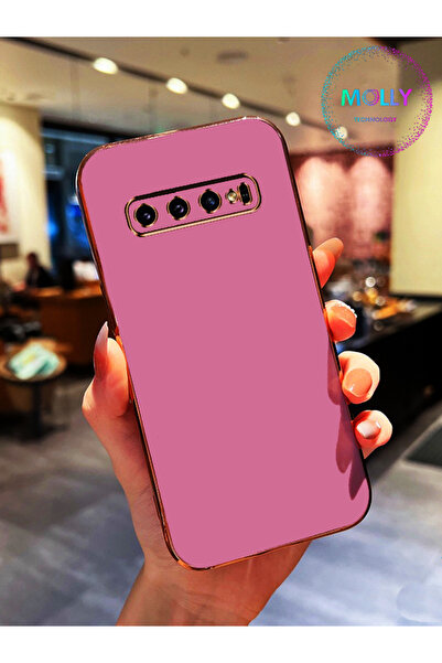 Molly Technology Samsung Galaxy S10 İçin Lila Kenarları Gold Detaylı Lüks Sil...