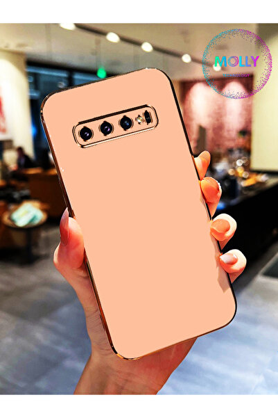 Molly Technology Samsung Galaxy S10 İçin Rose Kenarları Gold Detaylı Lüks Sil...