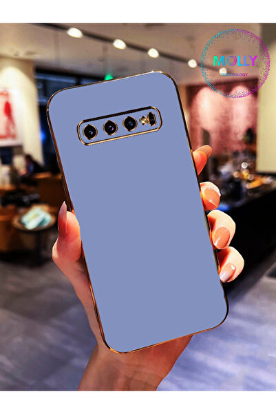 Molly Technology Samsung Galaxy S10 İçin Petrol Mavisi Kenarları Gold Detaylı...