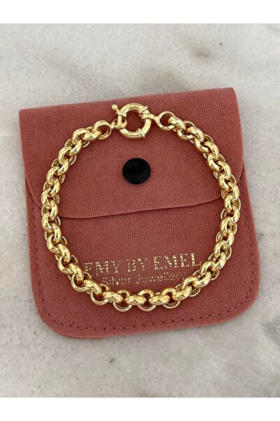 emy by emel luxury silver jewelry Altın Kaplama Gemici Kilitli Doc Zincir Bil...