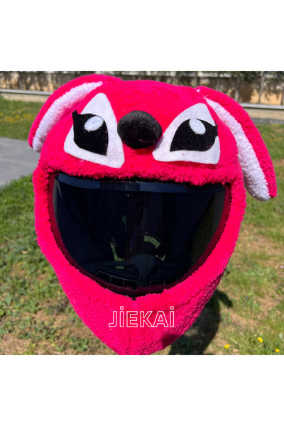 JİEKAİ Kask Peluşu Pembe Kask Kılıfı Yıkanabilir (Model 47)