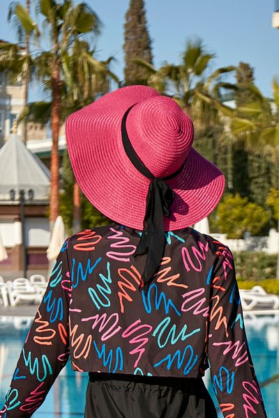 Remsa Mayo Ribbon Detailed Straw Hat Fuchsia Rş-73