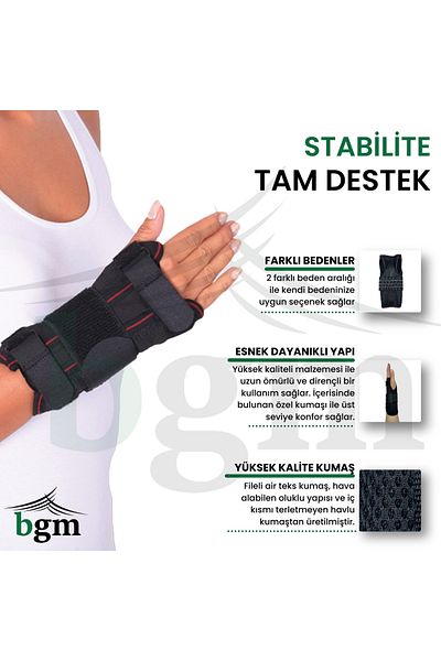 bgm High Quality Static Hand Wrist Splint - Metal Support, Right and Left Duplex