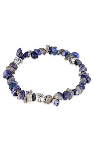KUZZOI Armband Herren Lapis Lazuli Vintage Bead 925 Silber