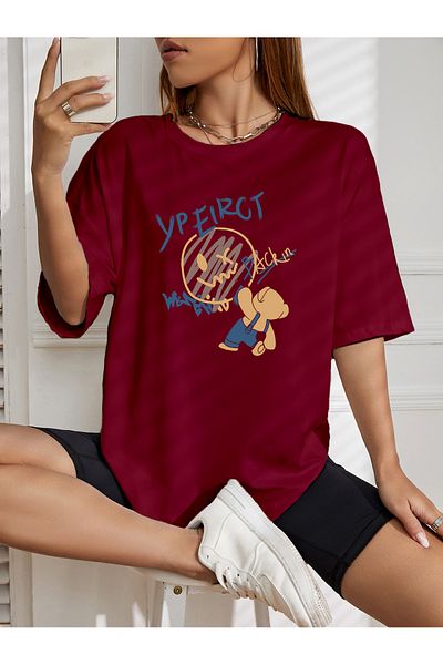 aynewmoda Tricou oversize cu imprimeu emoji