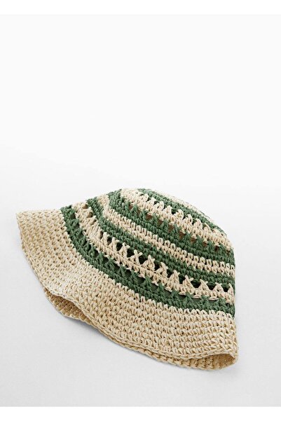 MANGO Woman Doğal elyaflı bucket şapka