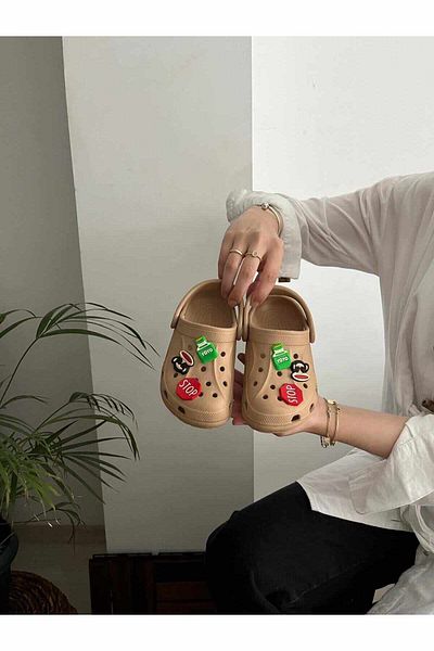 Behtah Kundura 6 Cross Jibbitz Изискан подарък - затворени предни ежедневни сандали чехли, момичета момчета