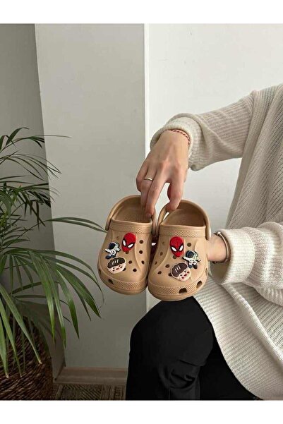 Behtah Kundura Girls Boys Kids 6 Pieces Cross Jibbitz Ornate Gift Closed Front Garden Pool Daily Sandals Slippers