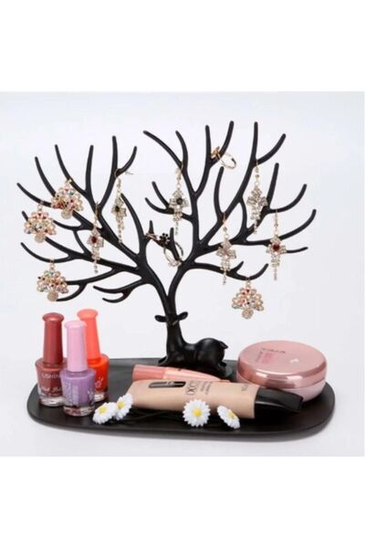 CNGZSHOP Geyik Tasarımlı Küpe Kolye Bilezik Takı Mücevher Standı Tepsisi Ağacı Organizatör