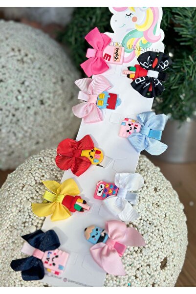 QUEEN AKSESUAR Χαριτωμένο σετ με φιόγκο και πόρπη με ειδικό σχέδιο, σχολική π...