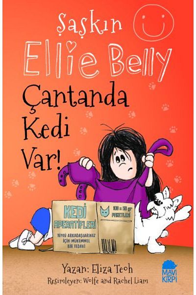 Mavi Kirpi Kitap Confused Ellie Belly - There's a Cat in a Bag Blue Hedgehog Book