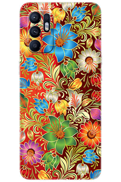 OPPO Reno 6 (CPH2235) Uyumlu Kılıf Desen Baskılı Silikon Çiçekler Serisi STK:...