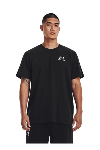 Under Armour 1373997-001 Ua m Logo Emb Heavyweig Black Men's Crew Neck Oversize T-Shirt