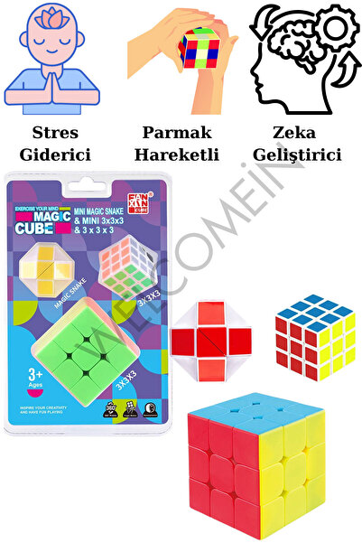 Vardem Oyuncak Vakumlu Magic Cube (Zeka Küpü) Mini Küp ve Sihirli Küp ) 3x3x3