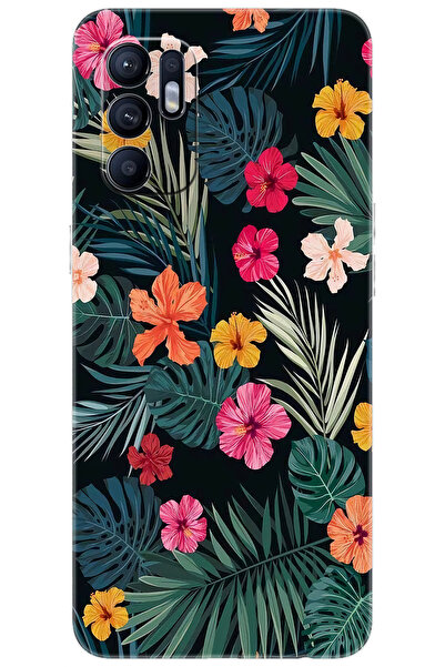 OPPO Reno 6 (CPH2235) Uyumlu Kılıf Desen Baskılı Silikon Çiçekler STK:632 CP-...