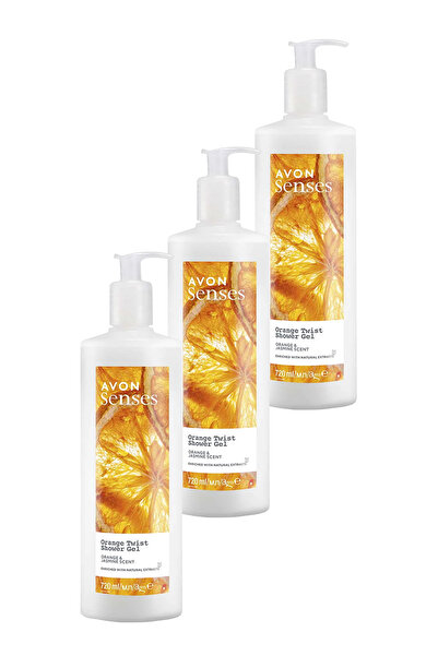 AVON Senses Orange Twist Portakal ve Yasemin Kokulu Duş Jeli 720 Ml. Üçlü Set