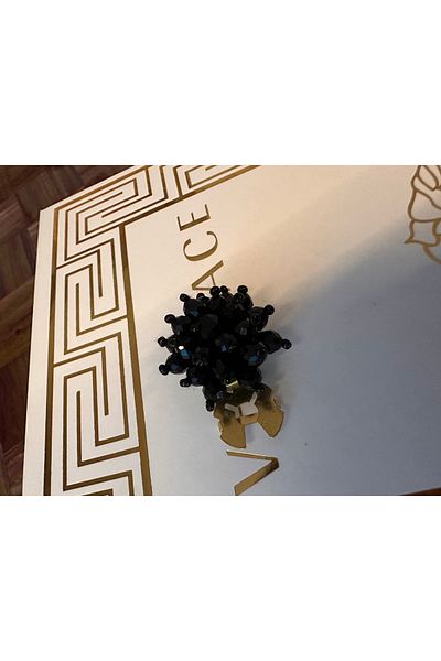 ODDA TASARIM ATÖLYESİ Black crystal bead stone plug-decal clip jointless button